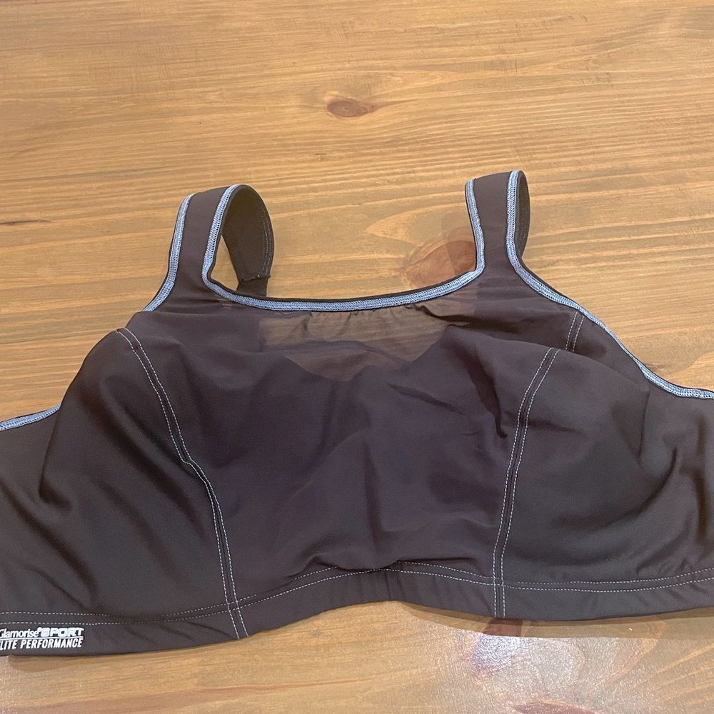 Glamorise Sport Elite Performance Black Underwire Sports Bra, 42G NWOT